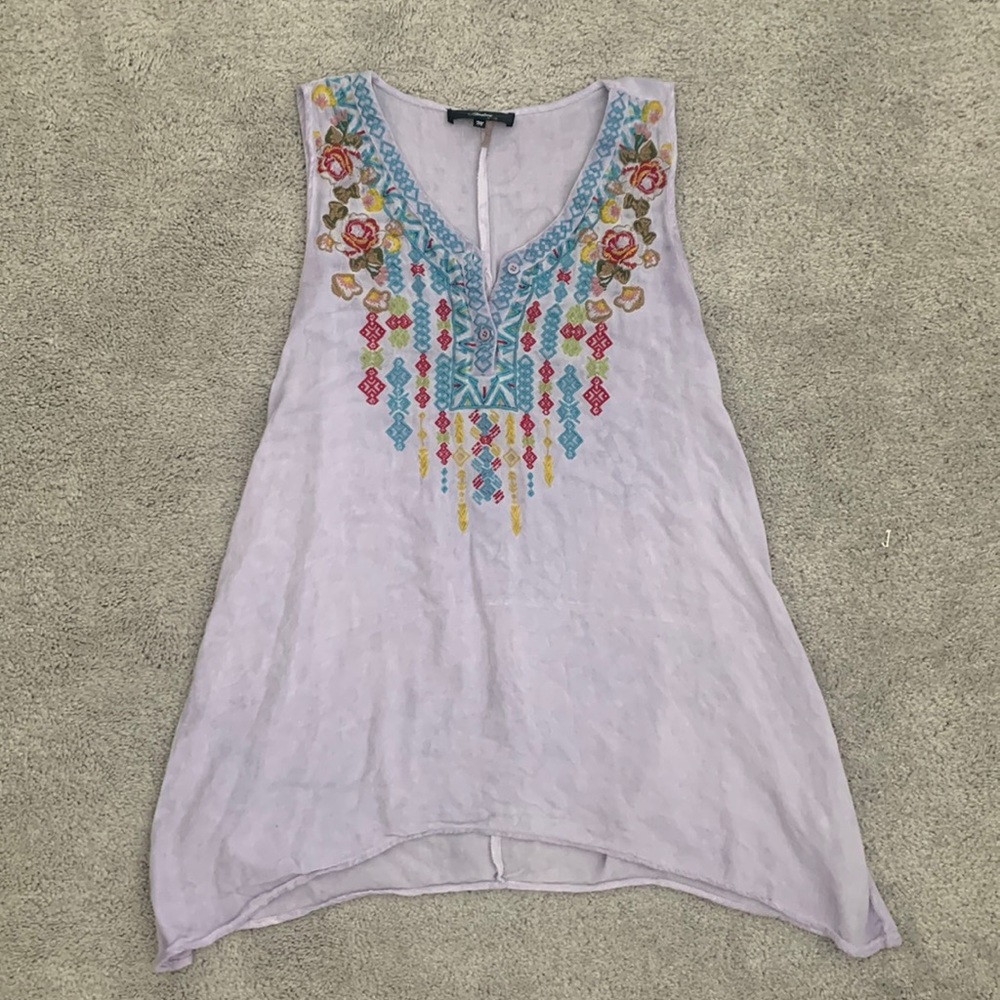 Lilac Aztec Print Sleeveless Top Size M